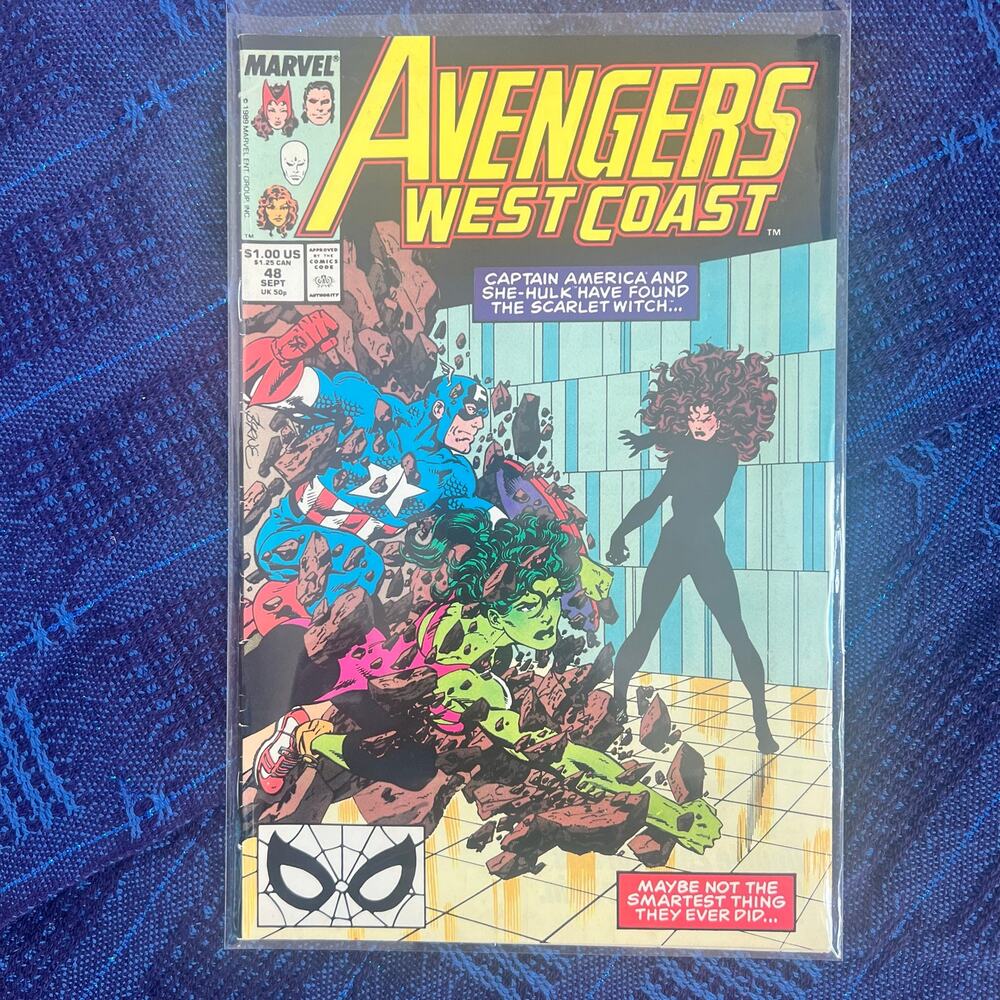 Marvel Avengers West Coast #48 Captain America She-Hulk Scarlet Witch